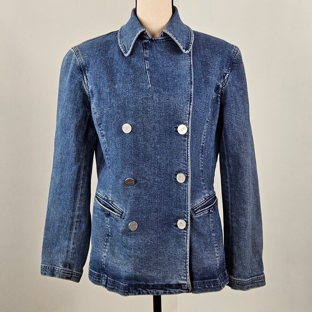 Emanuel Ungaro Liberte VTG Double Breasted Blue Denim Jacket Women's 10 | FLAWS